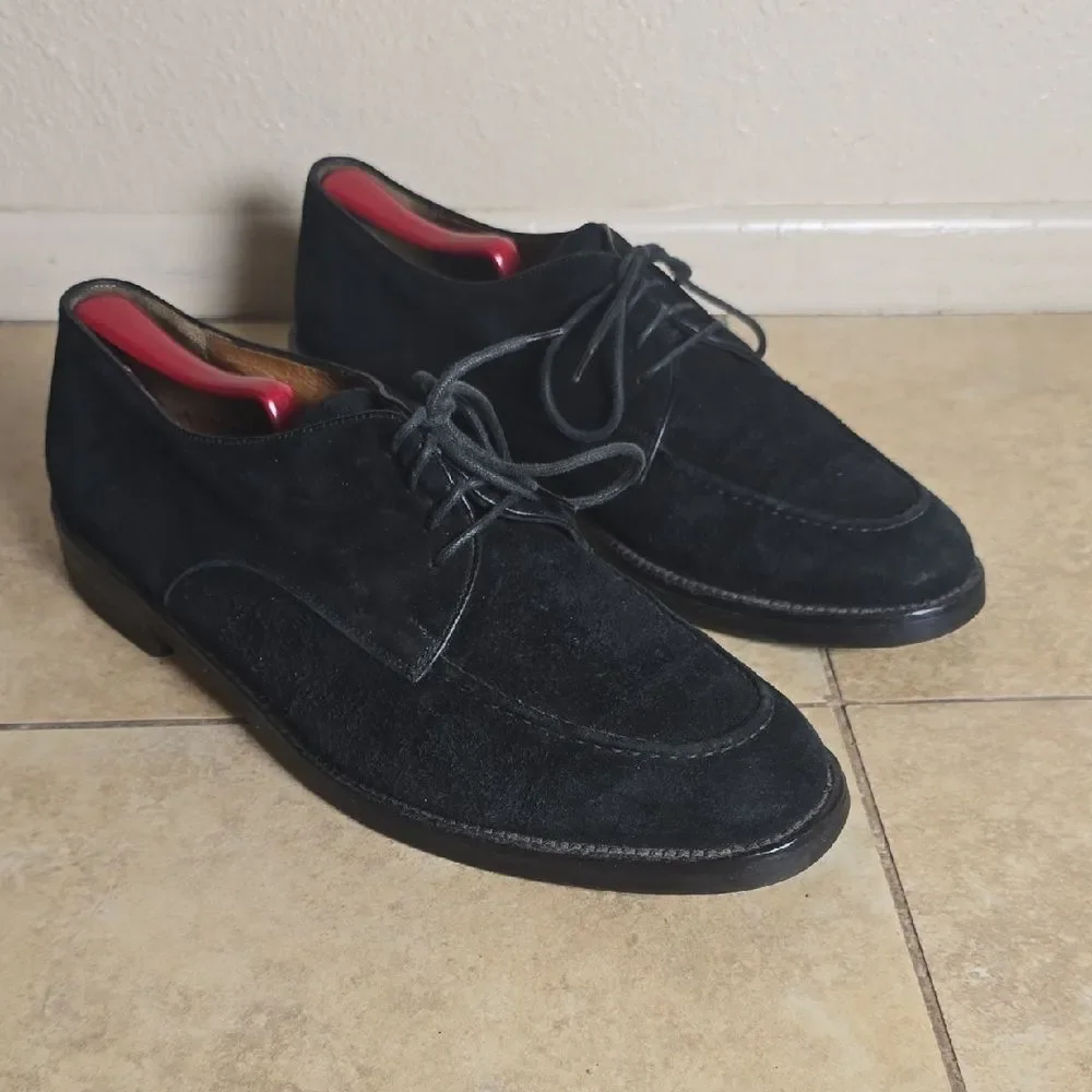 Cole Haan Black Suede Oxfords